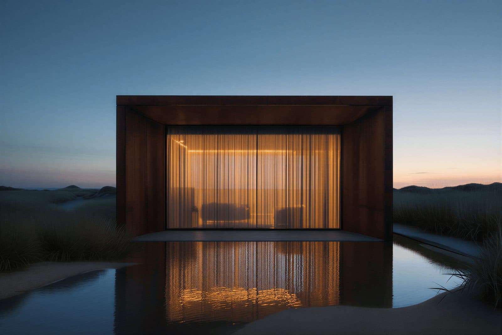 Arquitectura moderna al atardecer