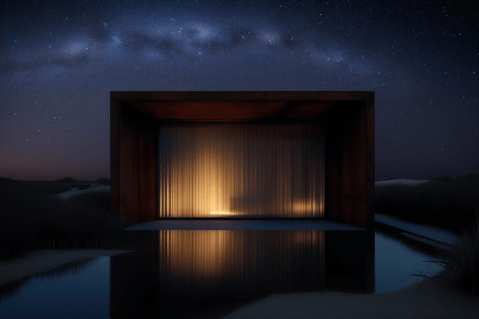 Arquitectura moderna de noche